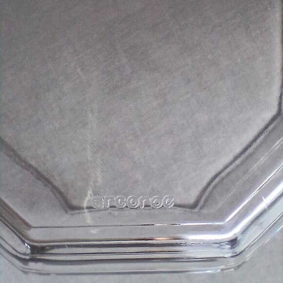 Arcoroc France Octagonal Clear Glass Covered Dish display Vintage 80s potpourri - Picture 8 of 12